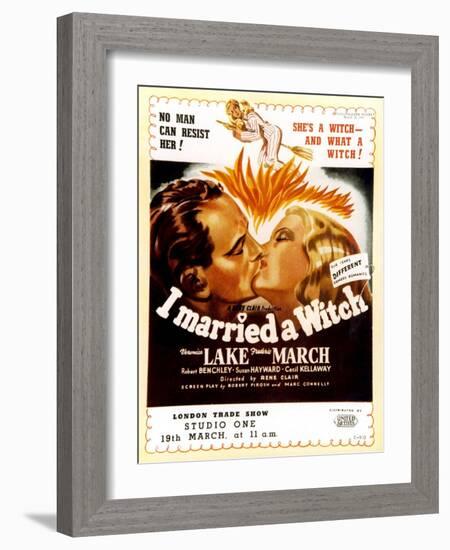 I Married a Witch, UK Movie Poster, 1942-null-Framed Art Print
