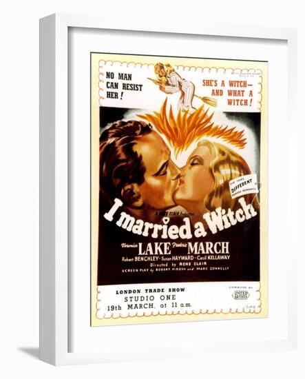 I Married a Witch, UK Movie Poster, 1942-null-Framed Art Print