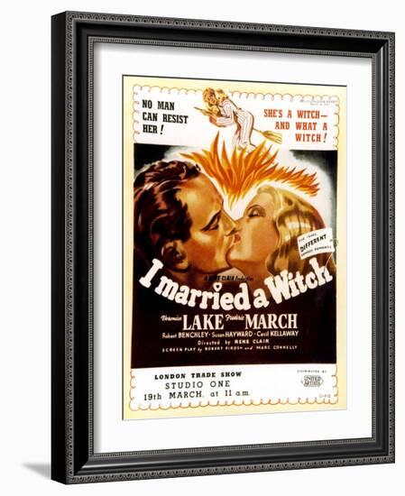 I Married a Witch, UK Movie Poster, 1942-null-Framed Art Print