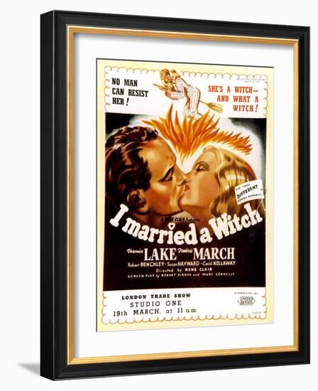 I Married a Witch, UK Movie Poster, 1942-null-Framed Art Print