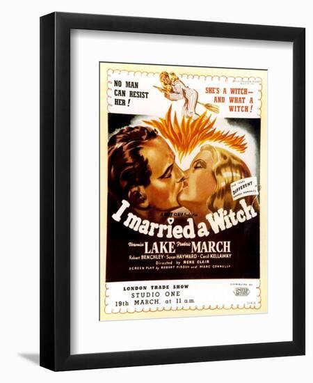 I Married a Witch, UK Movie Poster, 1942-null-Framed Art Print