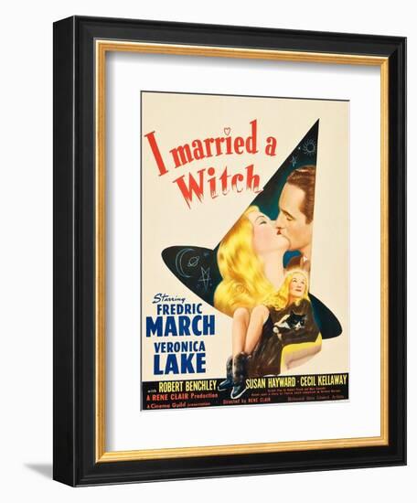 I Married a Witch, Veronica Lake and Fredric March on window card, 1942-null-Framed Art Print