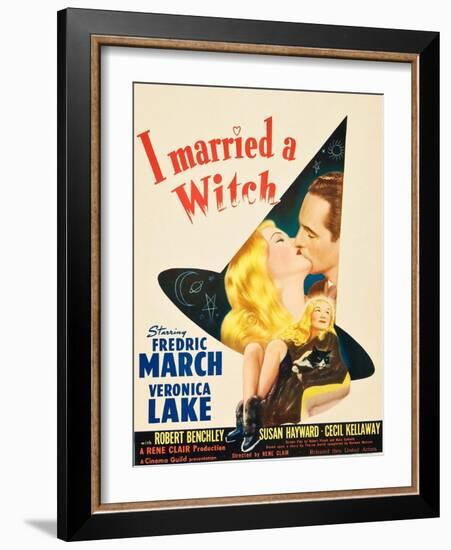 I Married a Witch, Veronica Lake and Fredric March on window card, 1942-null-Framed Art Print