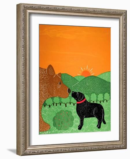 I Meet A Bear Black-Stephen Huneck-Framed Giclee Print