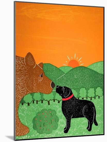 I Meet A Bear Black-Stephen Huneck-Mounted Giclee Print