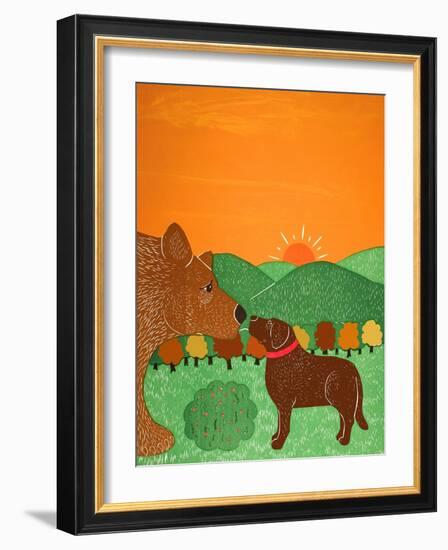 I Meet A Bear Choc Autumn-Stephen Huneck-Framed Giclee Print