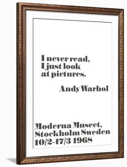 I never read, I just look at pictures.-John Melin-Framed Art Print