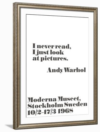 I never read, I just look at pictures.-John Melin-Framed Art Print