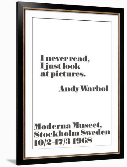 I never read, I just look at pictures.-John Melin-Framed Art Print