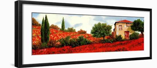 I Papaveri Sulle Colline-Guido Borelli-Framed Art Print