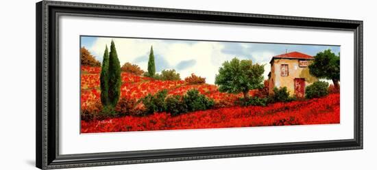 I Papaveri Sulle Colline-Guido Borelli-Framed Art Print