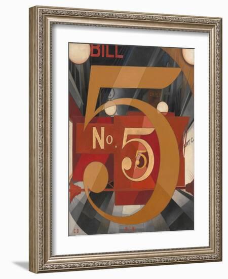 I Saw the Figure 5 in Gold, 1928 (Oil, Graphite, Ink, and Gold Leaf on Paperboard)-Charles Demuth-Framed Giclee Print