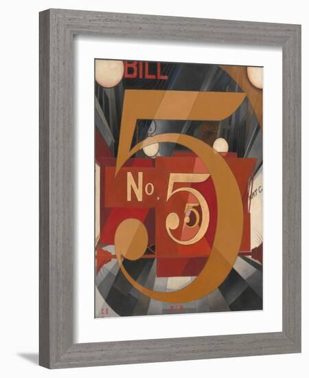 I Saw the Figure 5 in Gold, 1928 (Oil, Graphite, Ink, and Gold Leaf on Paperboard)-Charles Demuth-Framed Giclee Print