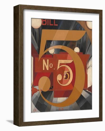 I Saw the Figure 5 in Gold, 1928 (Oil, Graphite, Ink, and Gold Leaf on Paperboard)-Charles Demuth-Framed Giclee Print