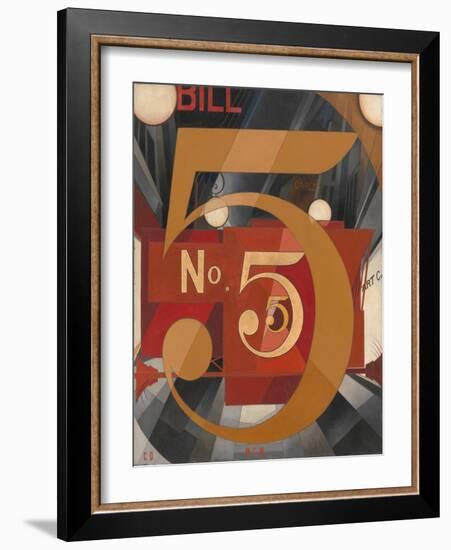 I Saw the Figure 5 in Gold, 1928 (Oil, Graphite, Ink, and Gold Leaf on Paperboard)-Charles Demuth-Framed Giclee Print