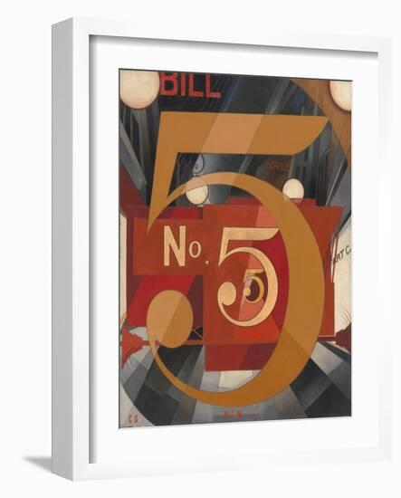 I Saw the Figure 5 in Gold, 1928 (Oil, Graphite, Ink, and Gold Leaf on Paperboard)-Charles Demuth-Framed Giclee Print