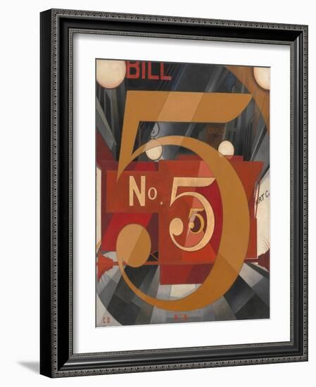 I Saw the Figure 5 in Gold, 1928 (Oil, Graphite, Ink, and Gold Leaf on Paperboard)-Charles Demuth-Framed Giclee Print