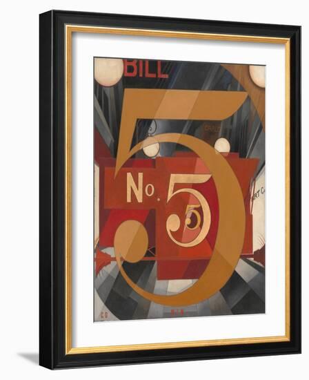 I Saw the Figure 5 in Gold, 1928 (Oil, Graphite, Ink, and Gold Leaf on Paperboard)-Charles Demuth-Framed Giclee Print