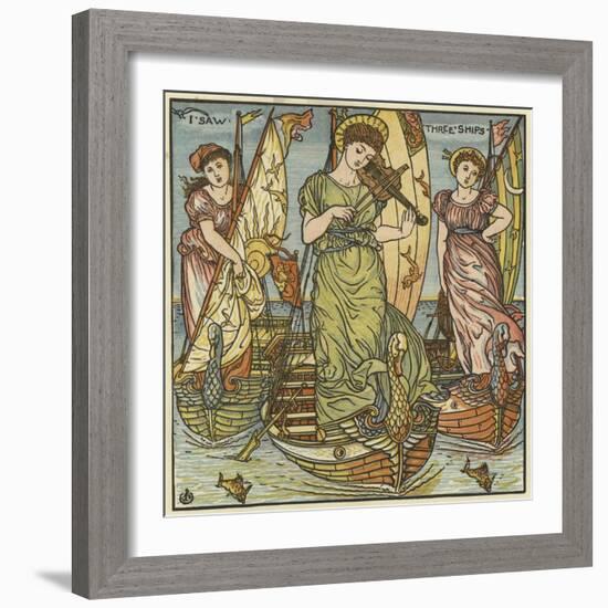 I Saw Three Ships-Walter Crane-Framed Giclee Print