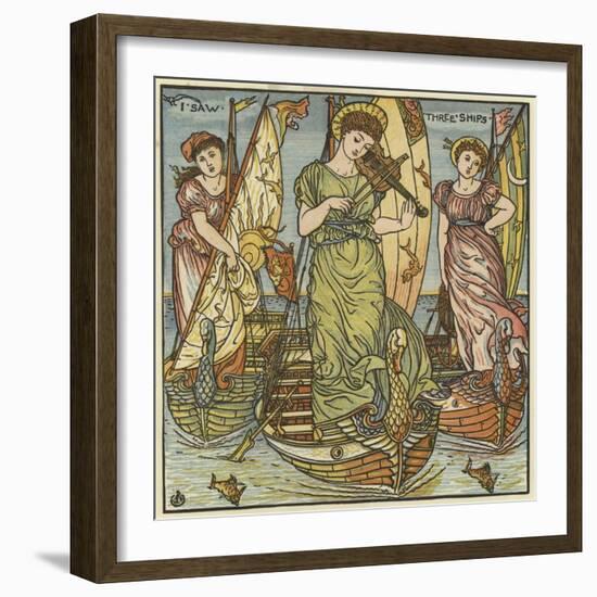 I Saw Three Ships-Walter Crane-Framed Giclee Print