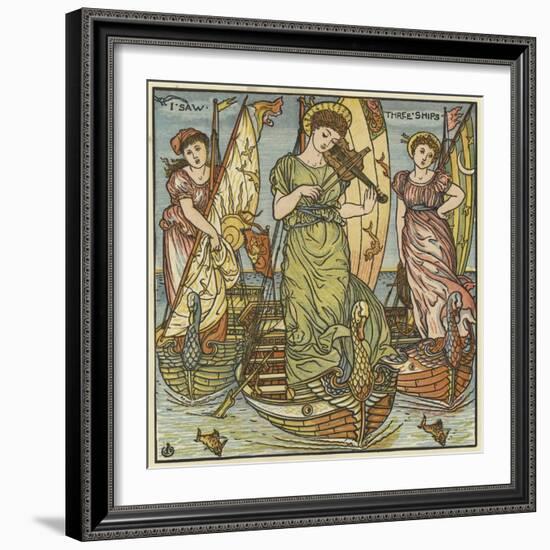 I Saw Three Ships-Walter Crane-Framed Giclee Print