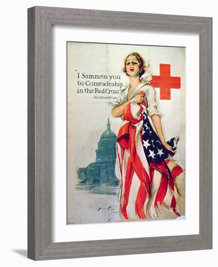 I Summon You to Comradeship in the Red Cross, 1st World War Poster, 1918-Harrison Fisher-Framed Giclee Print