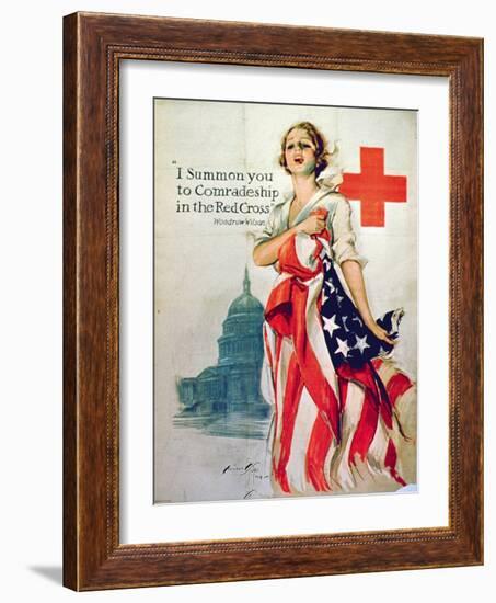 I Summon You to Comradeship in the Red Cross, 1st World War Poster, 1918-Harrison Fisher-Framed Giclee Print