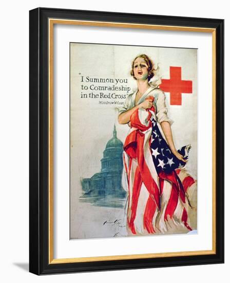 I Summon You to Comradeship in the Red Cross, 1st World War Poster, 1918-Harrison Fisher-Framed Giclee Print