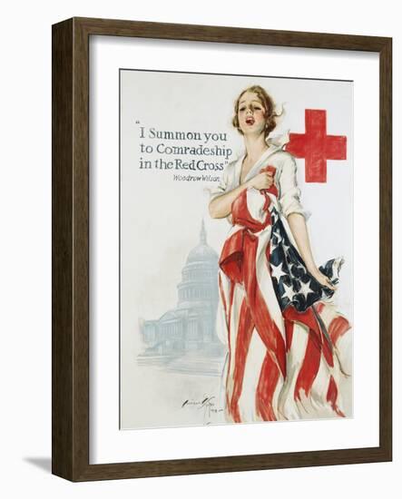 I Summon You to Comradeship in the Red Cross Poster-Harrison Fisher-Framed Giclee Print