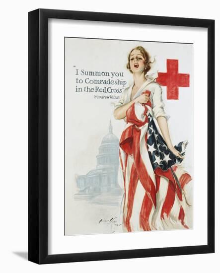 I Summon You to Comradeship in the Red Cross Poster-Harrison Fisher-Framed Giclee Print