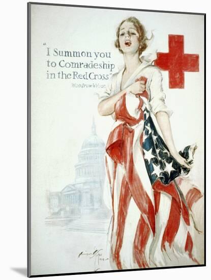 I Summon You to Comradeship in the Red Cross, Woodrow Wilson-Harrison Fisher-Mounted Art Print