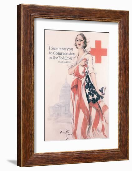 I Summon You To Comradeship In The Red Cross-Harrison Fisher-Framed Premium Giclee Print