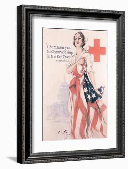 I Summon You To Comradeship In The Red Cross-Harrison Fisher-Framed Premium Giclee Print