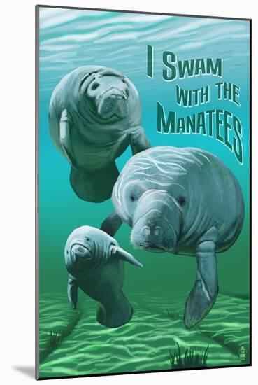 I Swam with Manatees-Lantern Press-Mounted Art Print