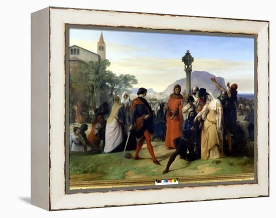 I Vespri Siciliani (The Sicilian Vepers) Popular Revolt of the Island of Sicily against the Feodal-Francesco Hayez-Framed Premier Image Canvas