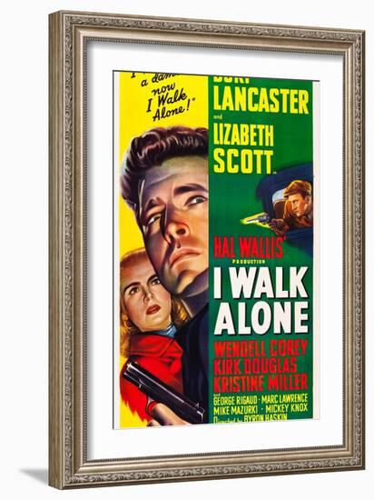 I WALK ALONE, Lizabeth Scott, Burt Lancaster, Kirk Douglas, 1948-null-Framed Premium Giclee Print