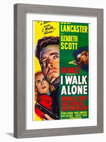 I WALK ALONE, Lizabeth Scott, Burt Lancaster, Kirk Douglas, 1948-null-Framed Premium Giclee Print