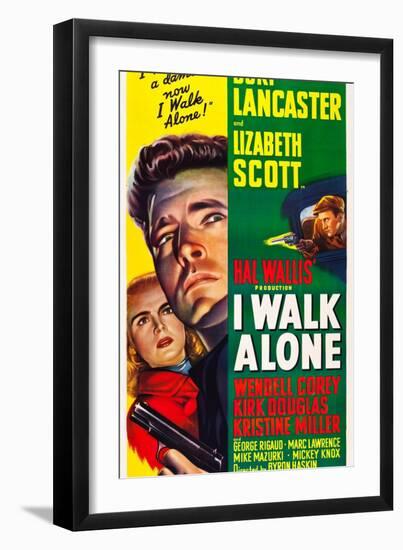 I WALK ALONE, Lizabeth Scott, Burt Lancaster, Kirk Douglas, 1948-null-Framed Art Print