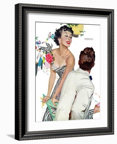 I Want A Man  - Saturday Evening Post "Leading Ladies", April 15, 1950 pg.40-Joe deMers-Framed Premium Giclee Print