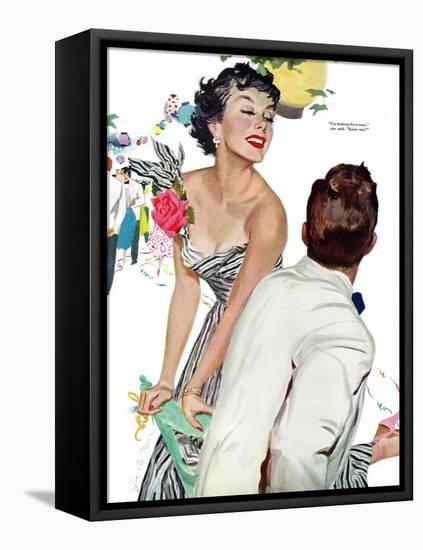 I Want A Man  - Saturday Evening Post "Leading Ladies", April 15, 1950 pg.40-Joe deMers-Framed Premier Image Canvas