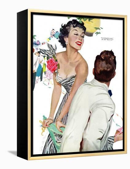 I Want A Man  - Saturday Evening Post "Leading Ladies", April 15, 1950 pg.40-Joe deMers-Framed Premier Image Canvas