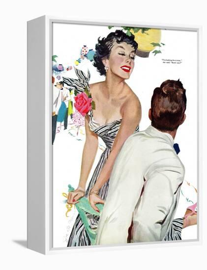 I Want A Man  - Saturday Evening Post "Leading Ladies", April 15, 1950 pg.40-Joe deMers-Framed Premier Image Canvas