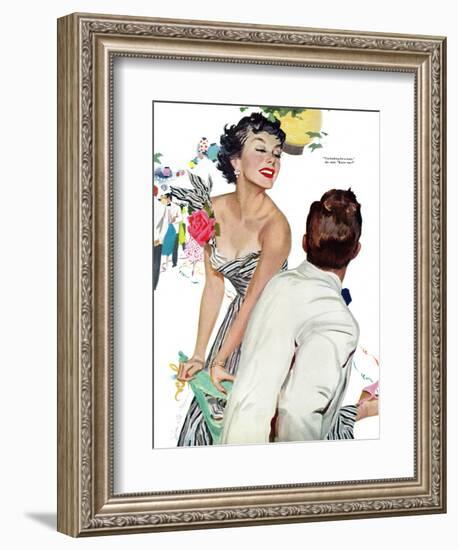 I Want A Man  - Saturday Evening Post "Leading Ladies", April 15, 1950 pg.40-Joe deMers-Framed Giclee Print