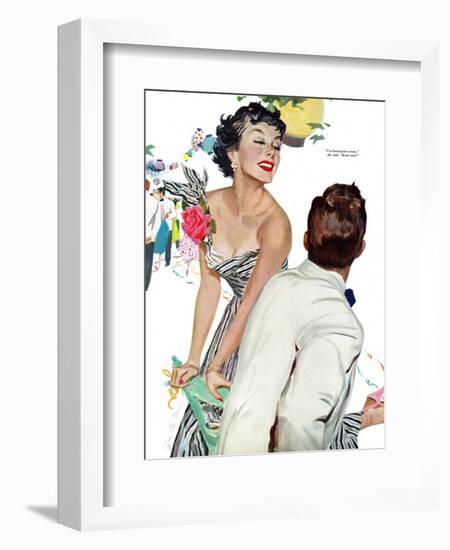 I Want A Man  - Saturday Evening Post "Leading Ladies", April 15, 1950 pg.40-Joe deMers-Framed Giclee Print