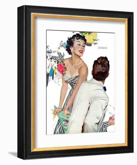 I Want A Man  - Saturday Evening Post "Leading Ladies", April 15, 1950 pg.40-Joe deMers-Framed Giclee Print