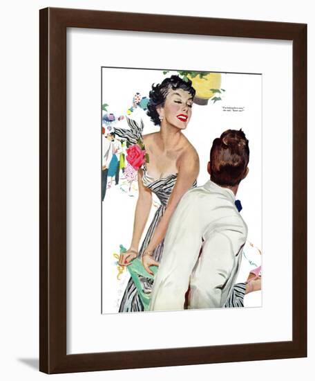 I Want A Man  - Saturday Evening Post "Leading Ladies", April 15, 1950 pg.40-Joe deMers-Framed Giclee Print