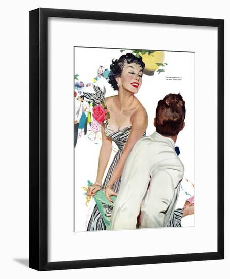 I Want A Man  - Saturday Evening Post "Leading Ladies", April 15, 1950 pg.40-Joe deMers-Framed Giclee Print