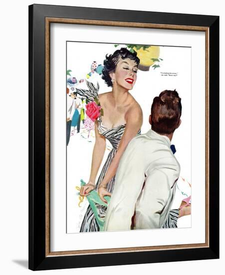 I Want A Man  - Saturday Evening Post "Leading Ladies", April 15, 1950 pg.40-Joe deMers-Framed Giclee Print