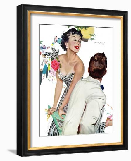 I Want A Man  - Saturday Evening Post "Leading Ladies", April 15, 1950 pg.40-Joe deMers-Framed Giclee Print