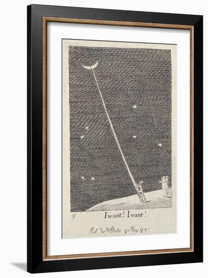 I Want! I Want!, from 'For the Sexes: the Gates of Paradise', 1793 (Line)-William Blake-Framed Premium Giclee Print